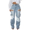 Lucuna Womens High Waisted Cargo Jeans Y2K Cut Out Rhinestone