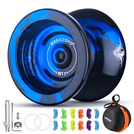 MAGICYOYO Responsive YoYo for Children, Professional YoYo N11 Plus with Dual Purpose Mode, Metal YoYo Unresponsive for Advanced Users + YoYo Bearing Kit + 12 YoYo Strings + YoYo Case