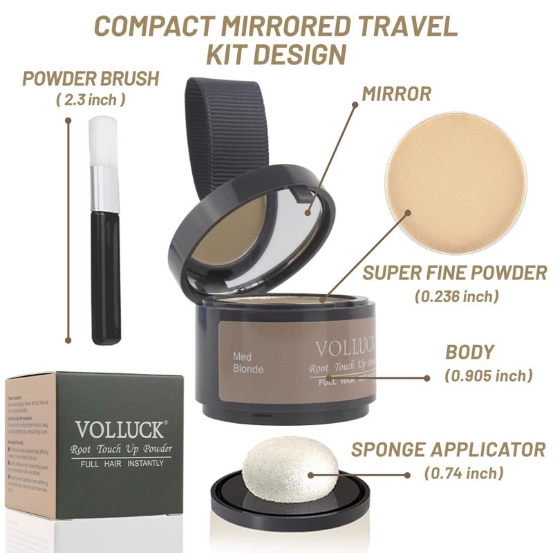 VOLLUCK Root Touch up Powder, Instant Hairline Powder for Thinning