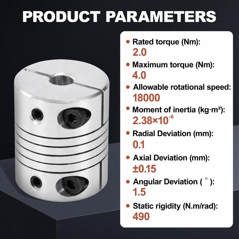 Motor Shaft 5 mm to 10 mm Flexible Shaft Couplings,
