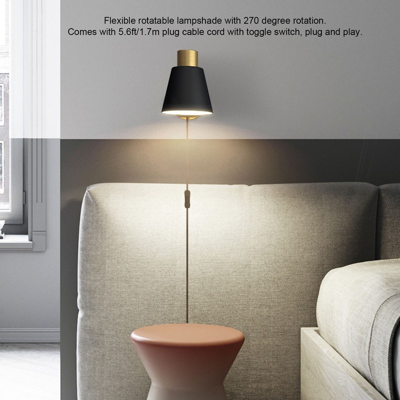 Wall Lamp E27 E26 Lamp Holder Plug in Wall Sconce