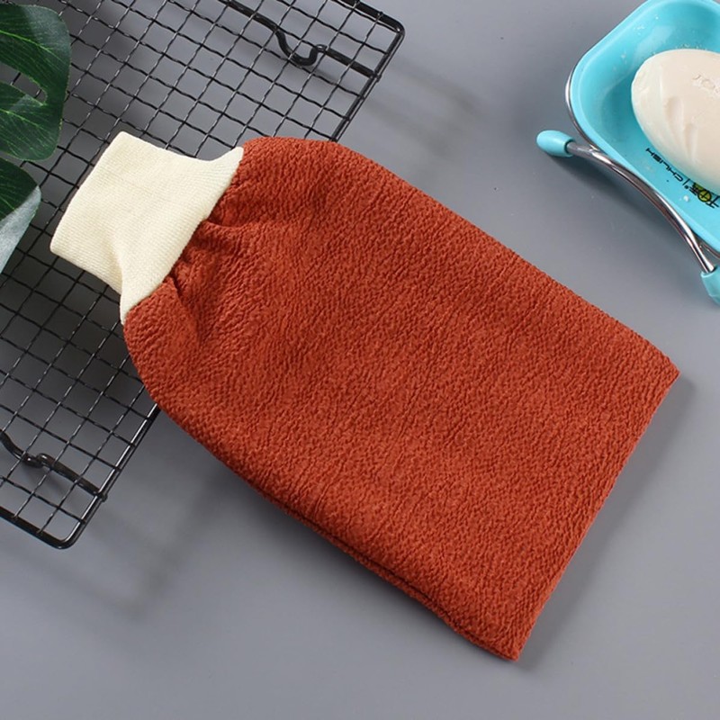 4 Piezas Guantes de Baño Gruesos, Ligeros, de Doble Cara