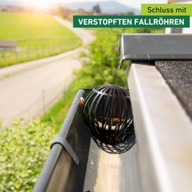 Windhager Gutter Downpipe Cover, Downpipe Protection, Gutter Protection, Gutter Screen, Leaf Protection for Rain Gutter, 07124