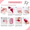 24pcs Medium Almond False Nails - Nude Rhinestone Butterfly &