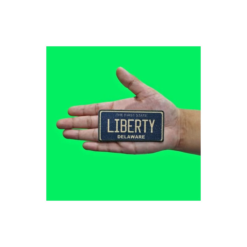 Delaware State License Plate Patch First State Liberty Sublimated Iron