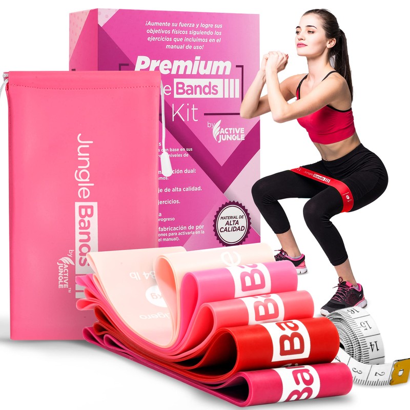 Kit 5 Bandas de Resistencia con Bolsa de Viaje, Cinta