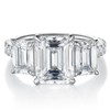 Bo.Dream Promise Rings for Her, 5ct Emerald Cut 3-Stone Cubic