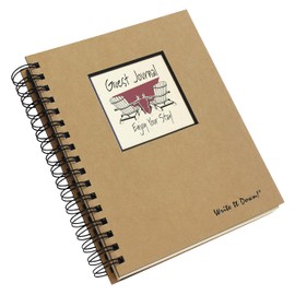 Write it Down series by Journals Unlimited, Guided Journal, Guest Journal, Enjoy Your Stay!, Full-size 7.5"x 9", Kraft Hard Cover, Made in USA
