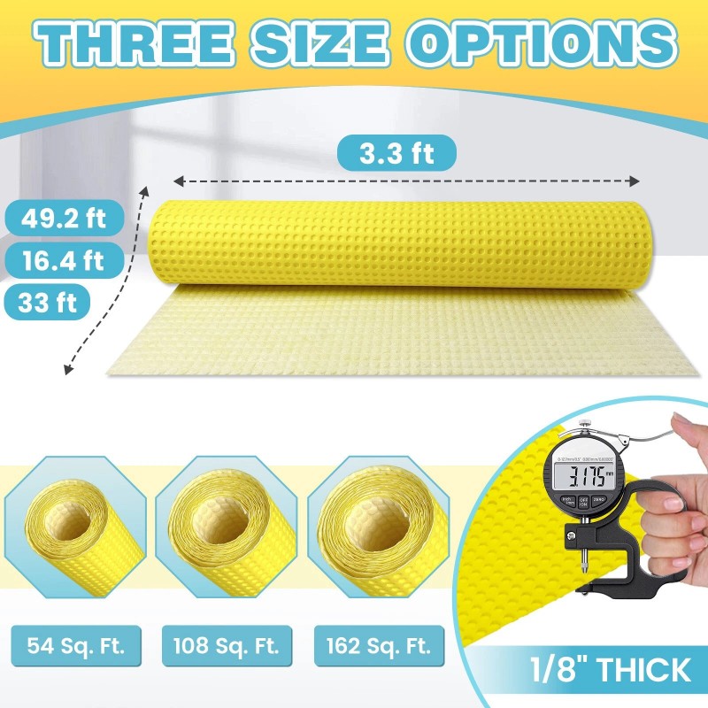 MAXKOSKO 1/8" Uncoupling Membrane - Waterproof Tile Underlayment Mat -