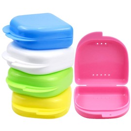 NATUCE Braces Box, Pack of 5, Denture Box, Dental Box, Orthodontic Dental Retainer Box, Dental Storage Container, Dental Care