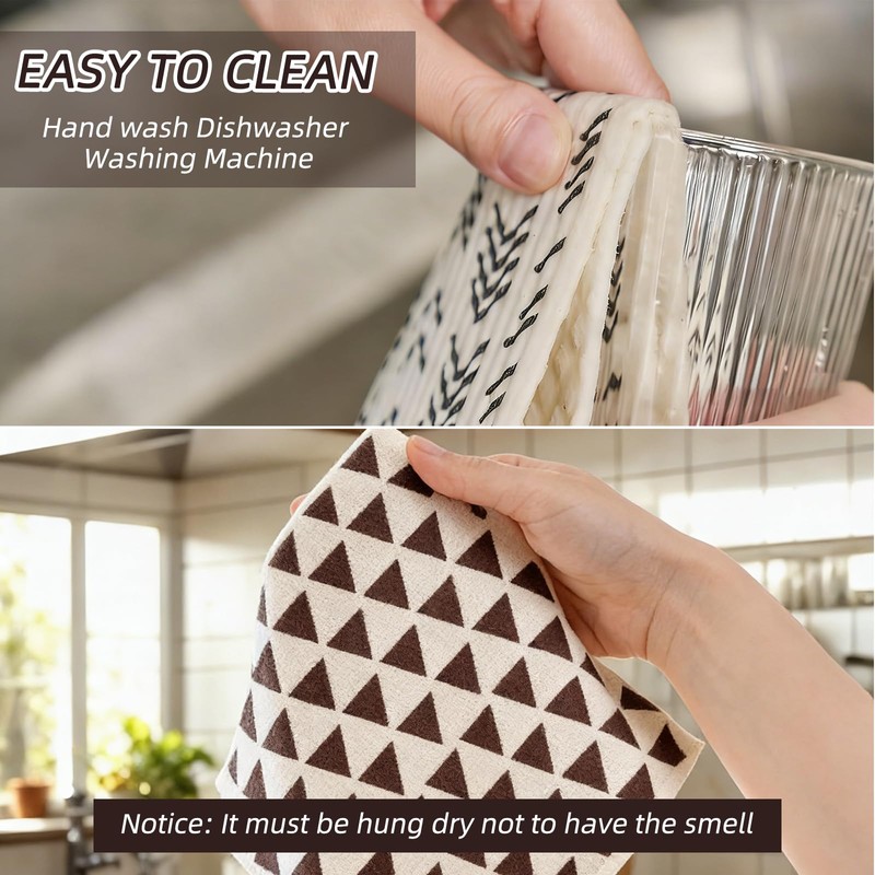 6 PCS Swedish Dishcloth - Reusable Cellulose Wooden Fiber Kitchen