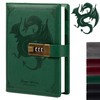 Dragon Leather Journal, Hardcover Notebook, Locked Refillable Diary, Lined/Blank Paper