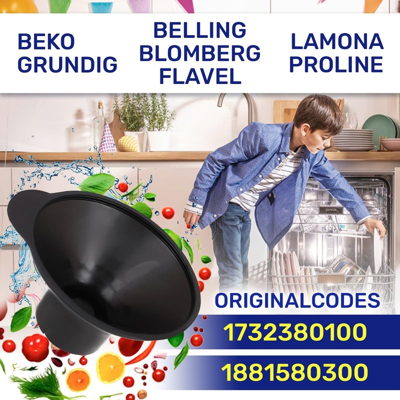 Dishwasher Salt Funnel with Original Code 1732380100 1881580300 for Beko