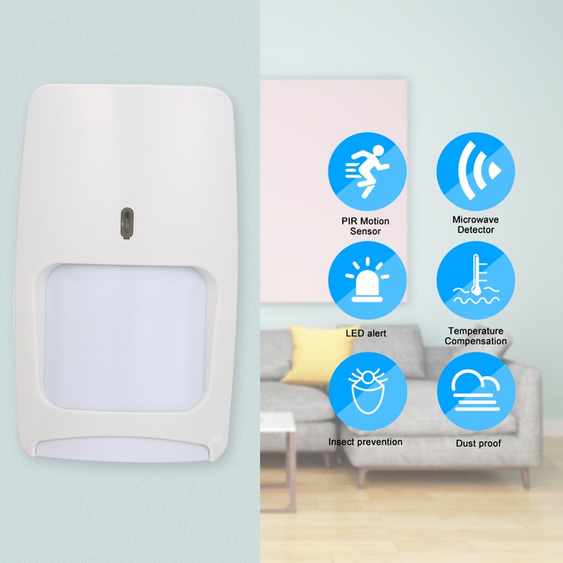 Wired PIR Microwave Sensor Detector Wall Mounted Infrared Motion Detector