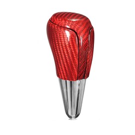 nuoozy Genuine Carbon Fiber Gear Shift Knob Cover Compatible with Toyota RAV4 Camry Corolla Highlander Yaris Prius C Manual Transmission Shift Lever Knob Head Vehicle Modified Replacement Parts Red