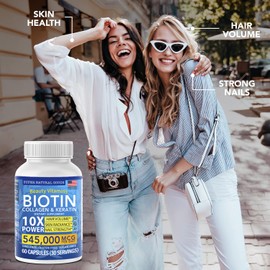 Biotin and Collagen Vitamins + Keratin with Folate - Hair Loss Treatments for Women & Men - Follicle, Skin and Nail Supplements for Hair Growth & Postpartum Support - GMO Free & Gluten Free (120 Caps)