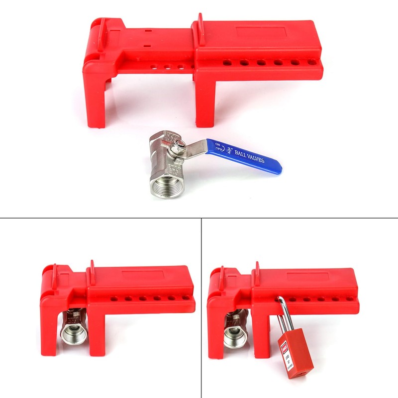 QWORK Ball Valve Lockout, Safety Lock, 1/2" - 2-1/2" Diameter,
