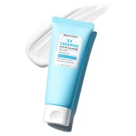 SKINTIFIC Limpiador Facial Hidratante con 5X Ceramidas y Ácido Hialurónico, Gel Limpiador Facial pH Bajo, Limpieza Suave sin Fragancia, No Reseca, para Todo Tipo de Piel, Uso Diario, 80 ml