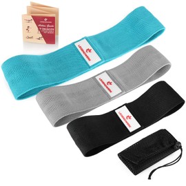 Legendwerk® set of 3 Resistance Hip Bands - fitness band in 3 strengths - non-slip resistance band - loop band for fitness, workout and rehab (03 pieces - black. blue. Gray)