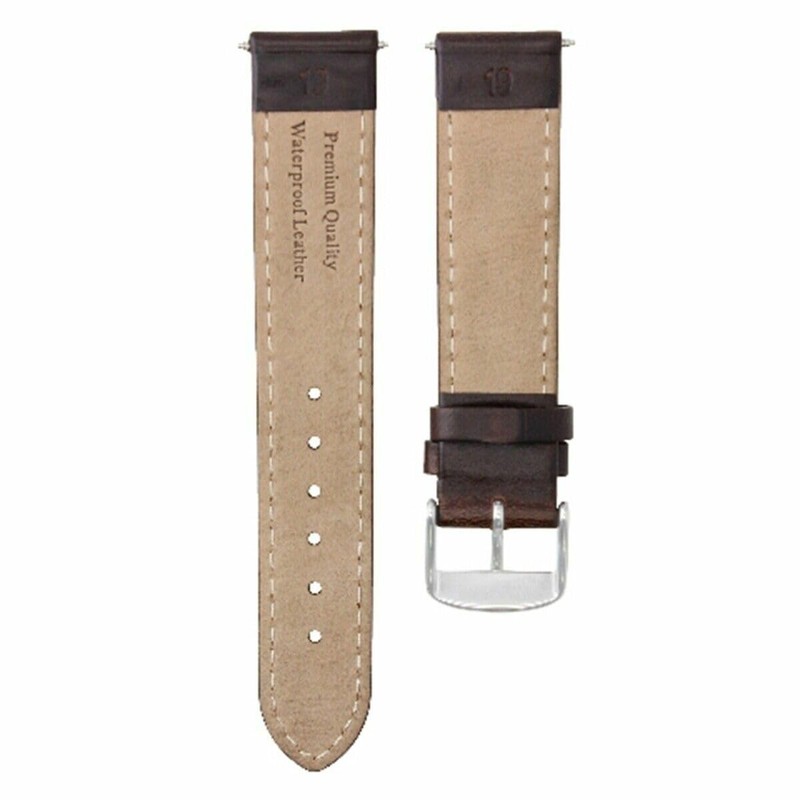 Ewatchparts 18-19-20-22-24mm Genuine Leather Watch Band Strap Smooth With Clasp