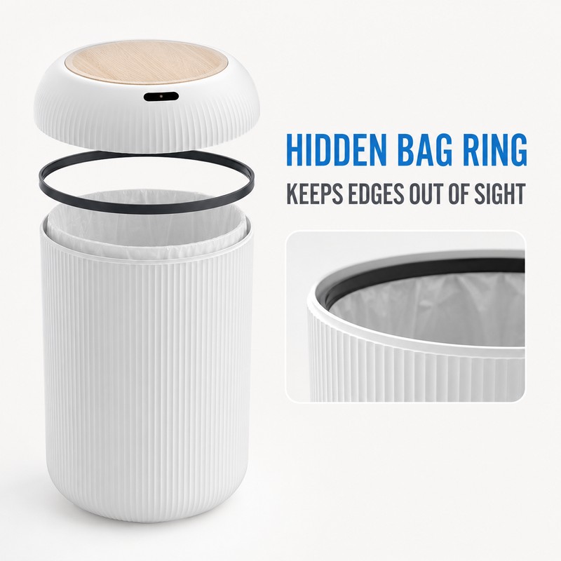 10L Automatic Motion Sensor Trash Can with Lid and Pressure