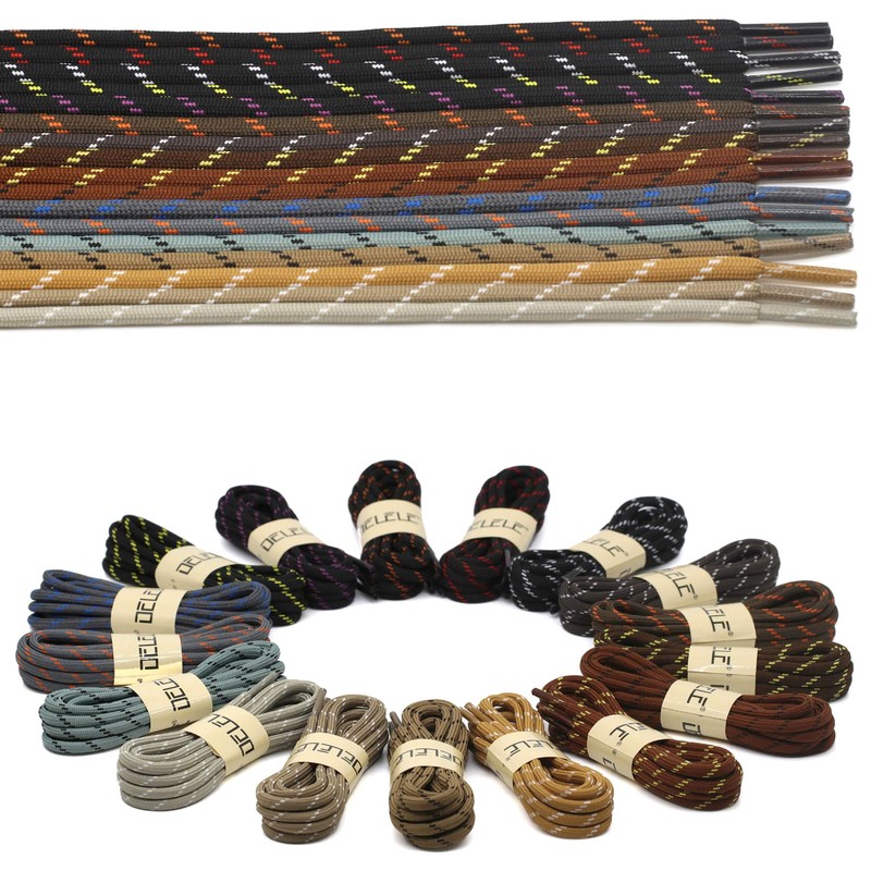 DELELE 2 Pair Thick Round Climbing Shoelaces Hiking Shoe Laces