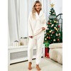 UANEO Fluffy Pajamas for Women Winter Warm Sherpa Fleece Loungewear