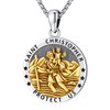 LOOVE St Christopher Necklace for Men Sterling Silver Gold Saint