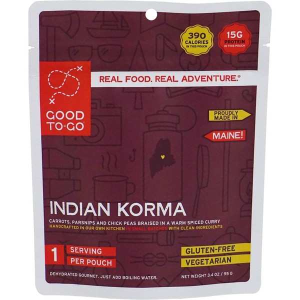 GOOD TO-GO Indian Korma | Camping Food, Backpacking Food (Single
