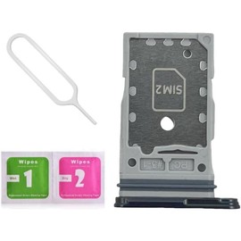 S24 Ultra Dual SIM Card Tray Slot Holder Replacement for   S24 Ultra 5G SM-S928U S928B/DS 6.8 inch with Sim Card Tray Open Eject Pin (Titanium Black) - Color: Titanium Gray