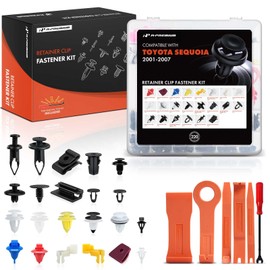 A-Premium 220PCS (22-Type) Car Retainer Clip Kit Compatible with Toyota Sequoia 2001-2007 Bumper Fender Hood Door Trim Panel Auto Push Pin Plastic Rivet Fastener Replacement Set, w/Removal Tool