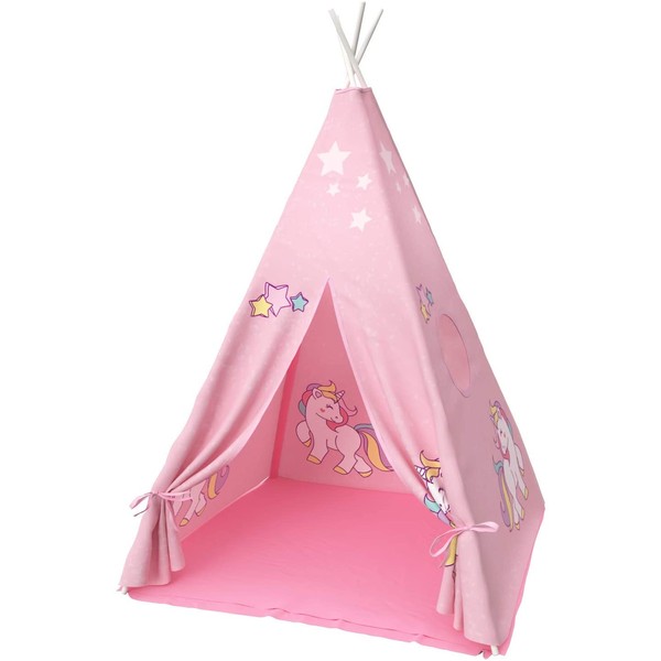 Teepee Tent for Kids | Unicorn Tepee Play Tent Indoor and Outdoor | Tipee Tent for Girls and Boys | Children's Best Tee Pee Playhouse Fort | Carry Case Included | w/ Bonus Unicorn Bracelet (Pink)