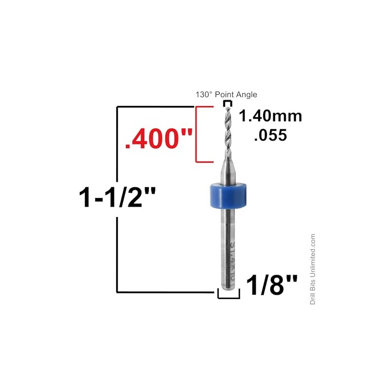 Carbide Drill Bits with 1/8" Shanks (Choose Your Size) for