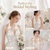 White Wedding Floral Ribbon Garland Hanging Decoration for Bridal Ceremony,