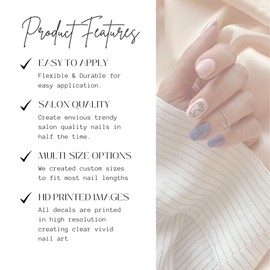 Christmas Nail Art Decals Minnie Nail Art Plaid Candy Cane Santa Water Transfer Nail Wraps Winter Xmas Holiday Nail Decoration Gifts for Her Manicure Accessories DIY Nail Design (40MM Medium)