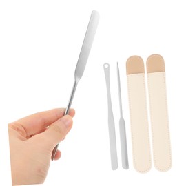 OHPHCALL Stainless Steel Makeup Palette Stick 4pcs Set Mixing Tool for Foundation Cosmetics Portable Stirring Rod for Women