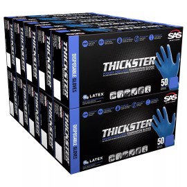 SAS 6604-20 Thickster Powder-Free Latex 14 mil Gloves, Size XL, Case of 500