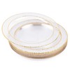 MATANA 40 Premium Clear Hard Plastic Dinner Plates with Hammered