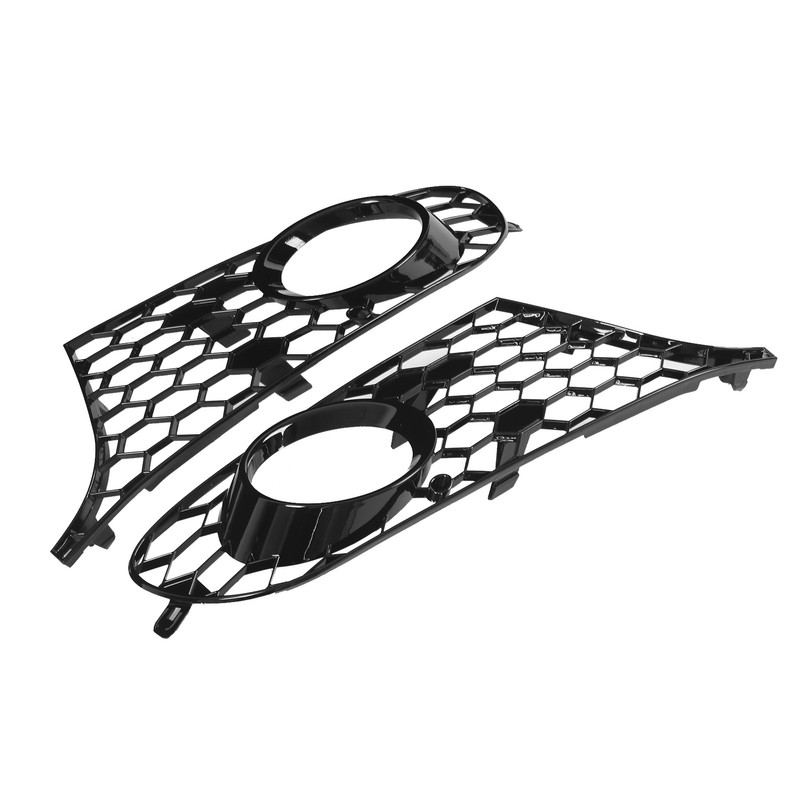2pcs Front Bumper Fog Light Grille 5K0853665 Black Mesh Replacement