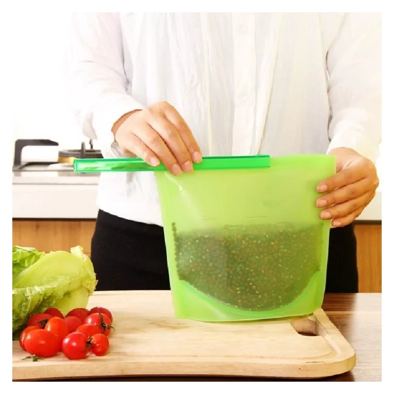 Yelio 3 Bolsas De Silicon Hermetica Reutilizable Antiderrames 1l