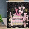 MULTIC Fashion Shower Curtain, Pink and Black Luxury Shower Curtains