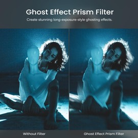 WalkingWay 77mm Double-Sided Stretch Ghost Effect Prism Filter, K9 Optical Glass Rotatable Ghost Filter with Long Exposure Shutter Lag Effect