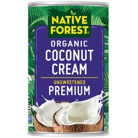 Native Forest Organic Unsweetened Premium Coconut Cream - Canned Coconut Heavy Cream, Dairy Free, Non-GMO Project Verified, USDA Organic - 5.4 Fl Oz