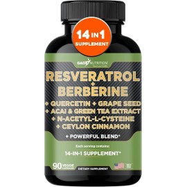 Gade Nutrition Resveratrol Berberine Quercetin Grape Seed Extract Green Tea Extr