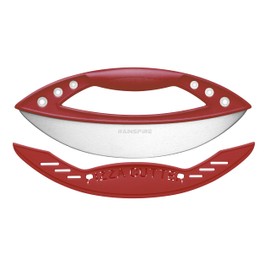 Rainspire 12" Pizza Cutter Rocker Blade Stainless Steel Pizza Rocker with Cover Sharp Blade Pizza Knife Dishwasher Safe Kitchen Gadgets Home Essentials, Red