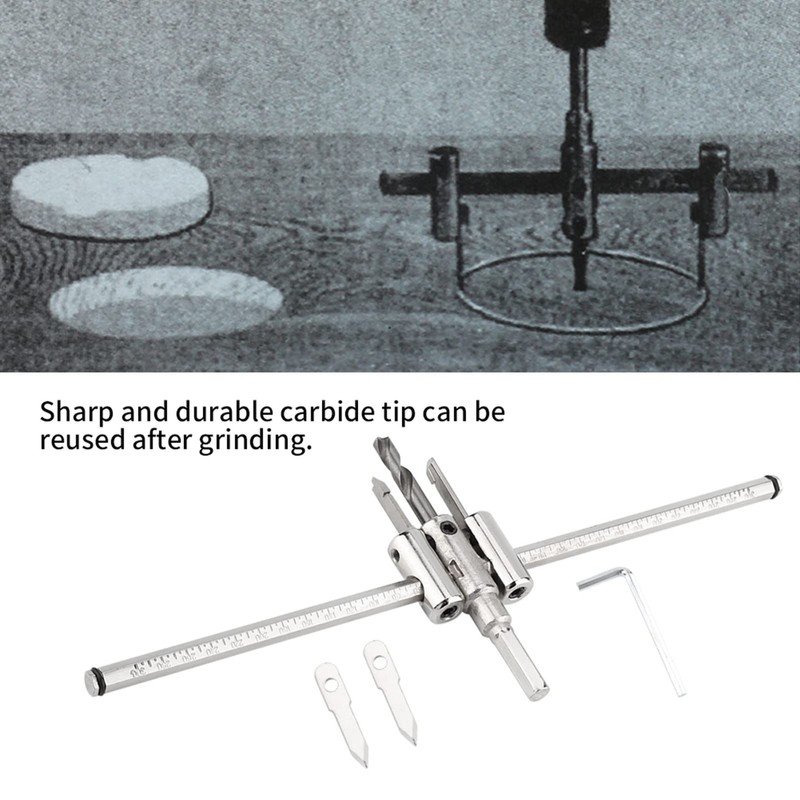 Adjustable Gatenzaag Circle Cutter, 30-300mm Circle Cutter Wood Adjustable Circle