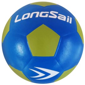 Longsail Foam Waterproof Soccer Ball USA Size 3,4,5 Kids Youth Adult Seamless High Durability Leisure Sports Beginners Club Competition Training Mesh Bag,Pump Included(Blue/Green, Size 4)