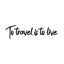 Pulse Vinyl Vinyl Wall Art Decal - to Travel is to Live - 6" x 23" - Bedroom Living Room Apartment Wall Decor - Vacation Wanderlust Wall Art Removable Sticker Decals (6" x 23"; Black Text)