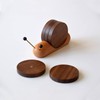 Wooden Snail Coasters Heat Insulating Cute Coasters with Magnet 5