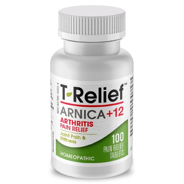 T-Relief Arthritis Arnica +12 Natural Pain Medicines Help Ease Soreness Stiffness Aches & Pains in Joints Naturally for Women & Men - 100 Tablets